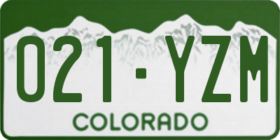 CO license plate 021YZM