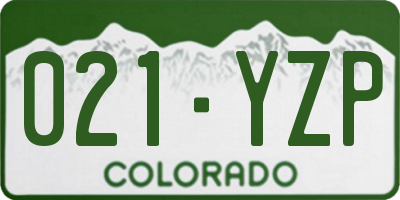 CO license plate 021YZP