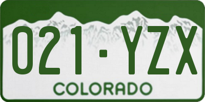 CO license plate 021YZX