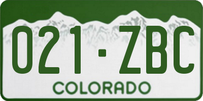 CO license plate 021ZBC