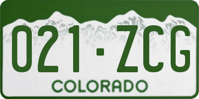CO license plate 021ZCG