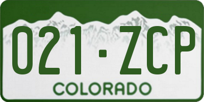 CO license plate 021ZCP