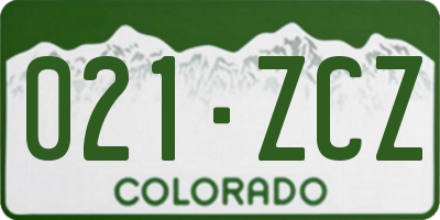 CO license plate 021ZCZ