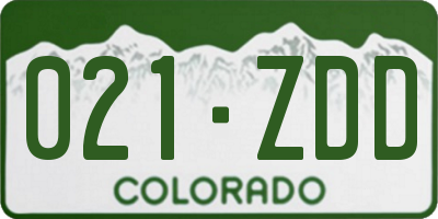 CO license plate 021ZDD