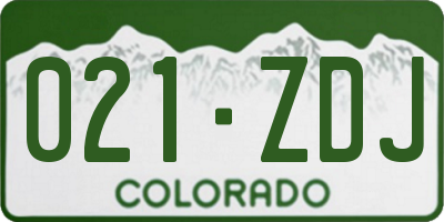 CO license plate 021ZDJ