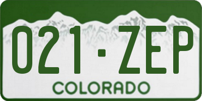 CO license plate 021ZEP