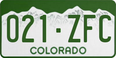 CO license plate 021ZFC