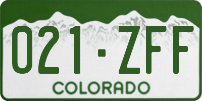 CO license plate 021ZFF