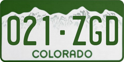 CO license plate 021ZGD