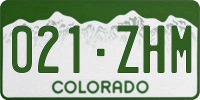 CO license plate 021ZHM