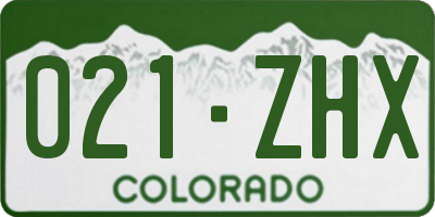 CO license plate 021ZHX