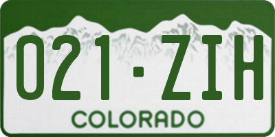 CO license plate 021ZIH