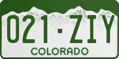 CO license plate 021ZIY