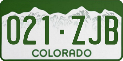 CO license plate 021ZJB