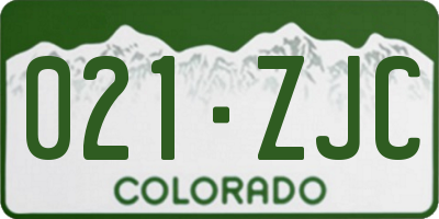 CO license plate 021ZJC