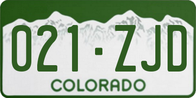 CO license plate 021ZJD