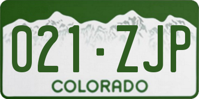 CO license plate 021ZJP