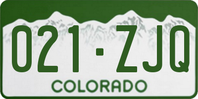 CO license plate 021ZJQ