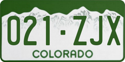 CO license plate 021ZJX
