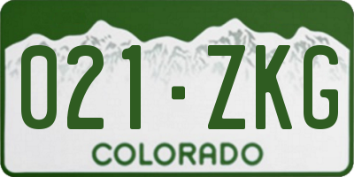 CO license plate 021ZKG