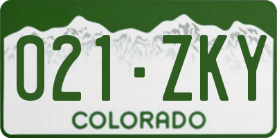 CO license plate 021ZKY