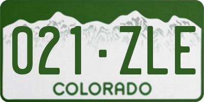 CO license plate 021ZLE