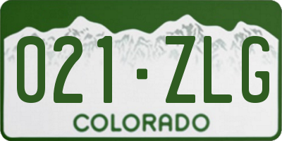CO license plate 021ZLG