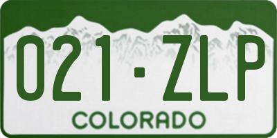 CO license plate 021ZLP