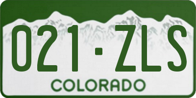 CO license plate 021ZLS