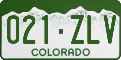 CO license plate 021ZLV