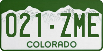 CO license plate 021ZME