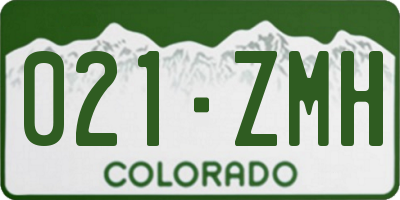 CO license plate 021ZMH