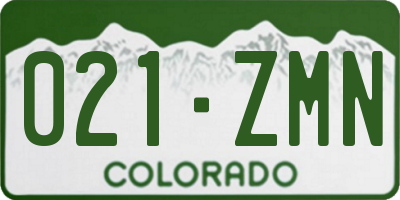 CO license plate 021ZMN