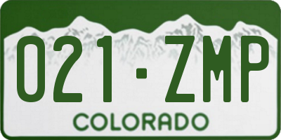 CO license plate 021ZMP