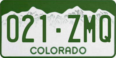 CO license plate 021ZMQ