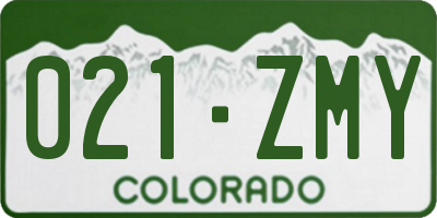 CO license plate 021ZMY