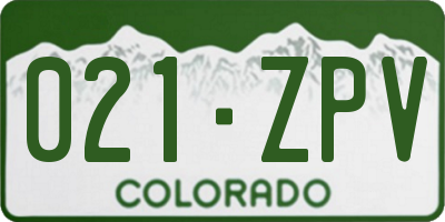 CO license plate 021ZPV