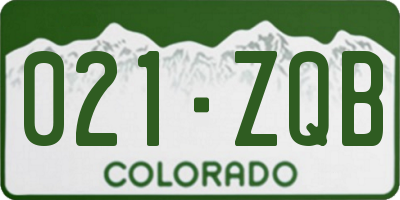 CO license plate 021ZQB
