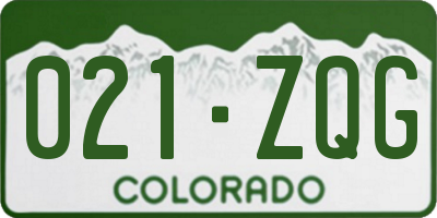 CO license plate 021ZQG