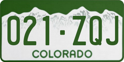 CO license plate 021ZQJ