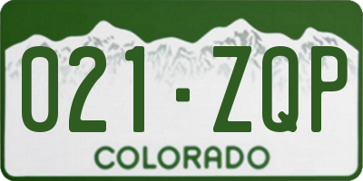 CO license plate 021ZQP