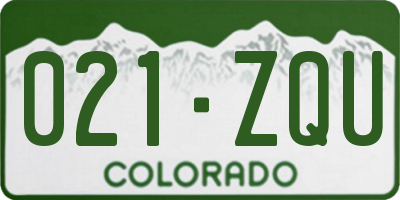 CO license plate 021ZQU