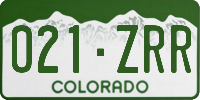 CO license plate 021ZRR