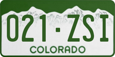 CO license plate 021ZSI