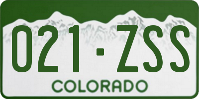 CO license plate 021ZSS