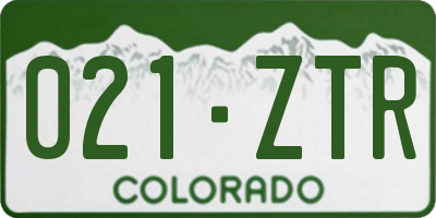 CO license plate 021ZTR