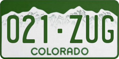 CO license plate 021ZUG