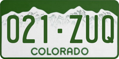 CO license plate 021ZUQ