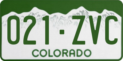 CO license plate 021ZVC