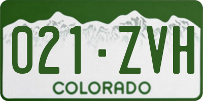 CO license plate 021ZVH